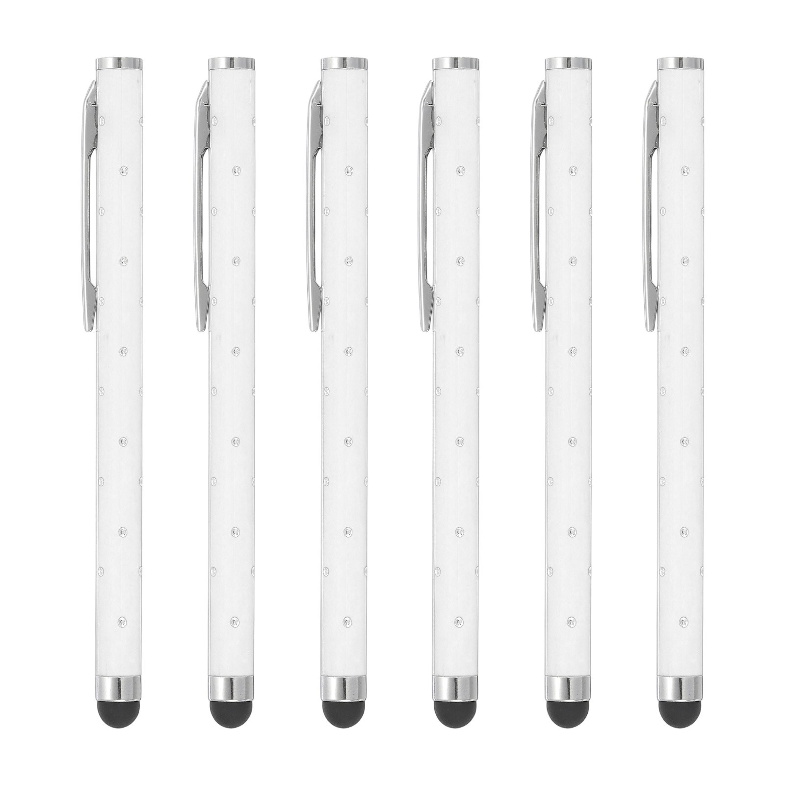 6Pcs, Bling Crystal Stylus Pens for Touch Screens White
