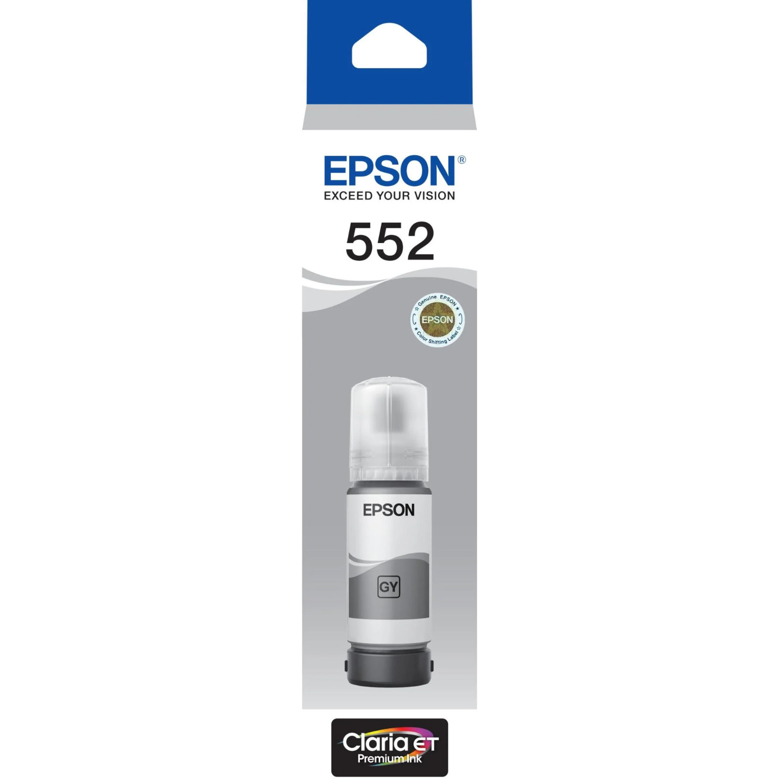 GENUINE Original Epson T552 Grey Claria EcoTank 552 Ink Bottle Toner C13T06W592