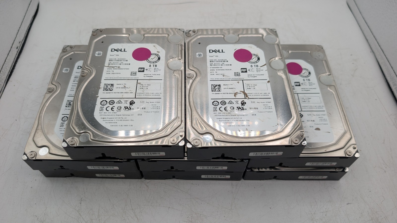 0M40TH ST8000NM0185 Dell 8TB 7.2K RPM 12Gb/s 3.5" SAS HDD Hard Drive Used Tested