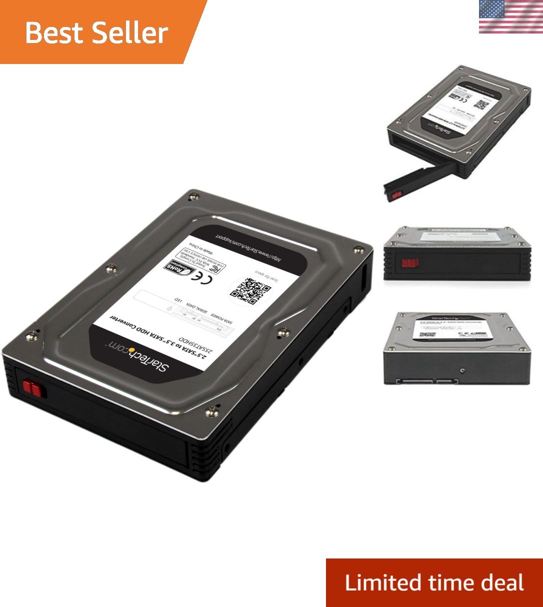 StarTech 2.5in to 3.5in SATA HDD/SSD Enclosure, 12.5mm 25SAT35HDD