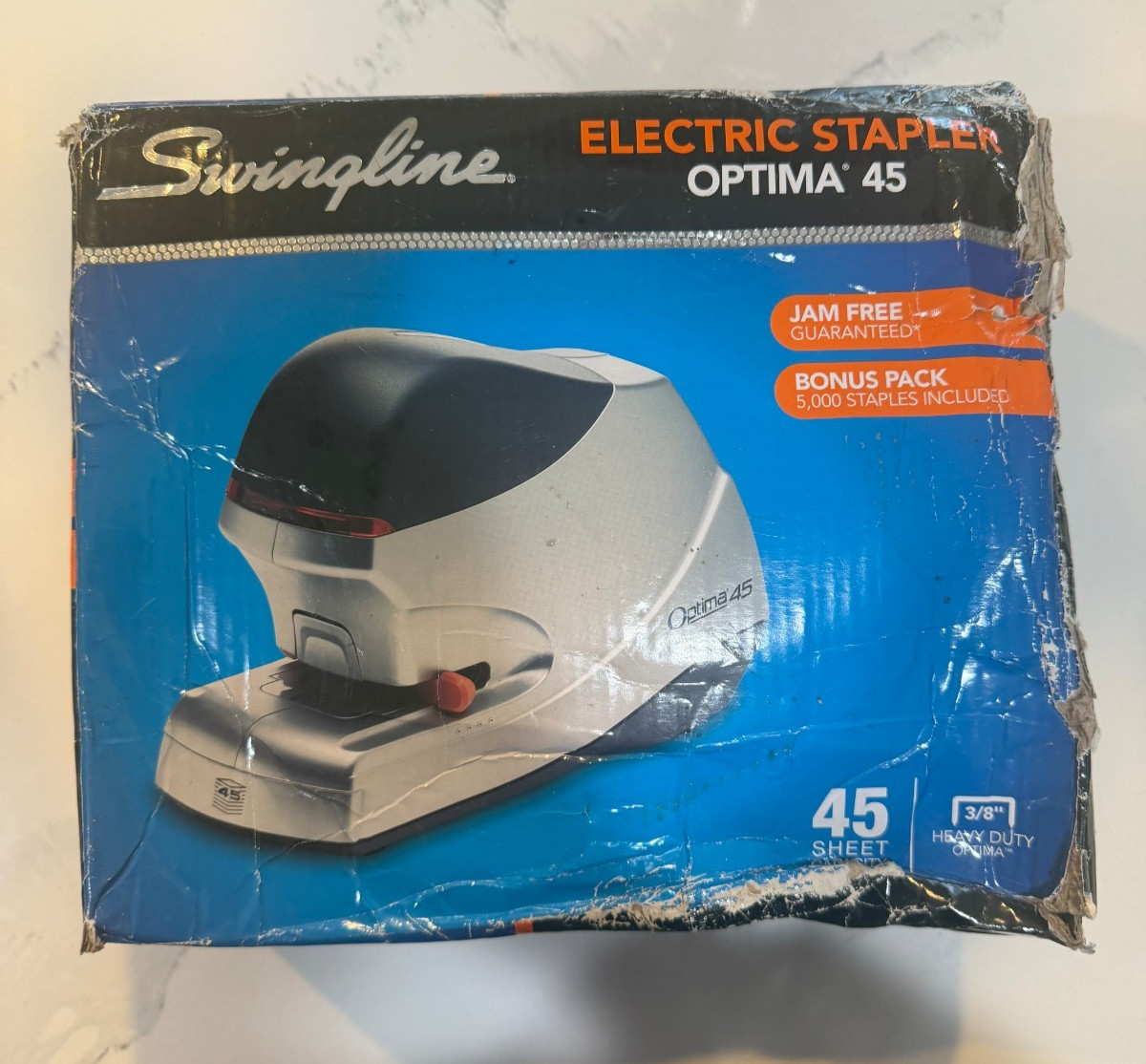 Swingline Optima 45 Electric Stapler Heavy Duty 45 Sheet Capacity Jam Free 48209