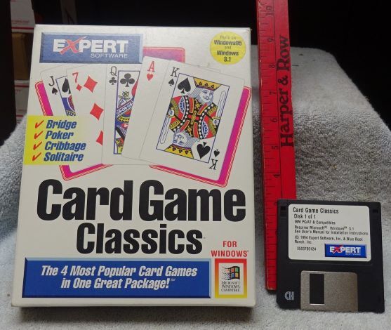* Vintage - EXPERT SOFTWARE - Computer Program - CARD GAME CLASSICS - 1994 -NICE