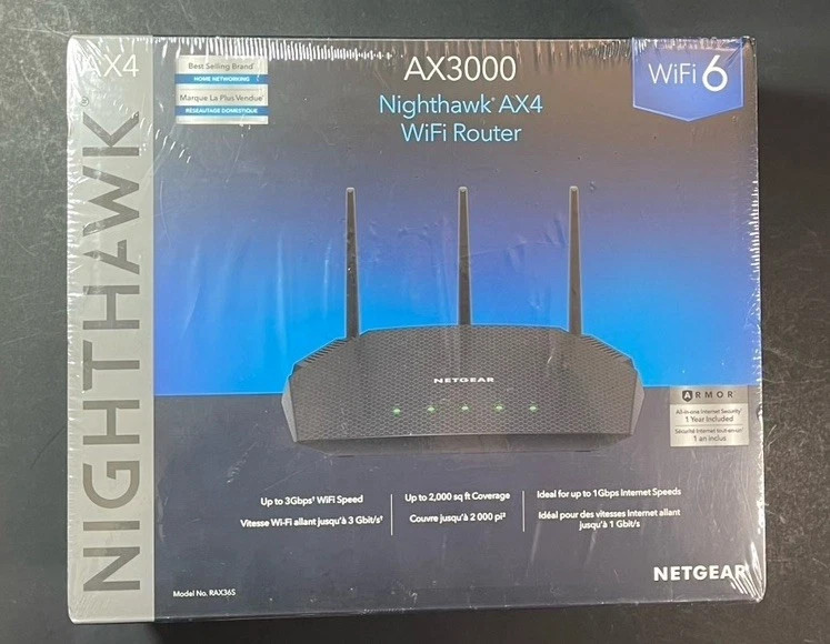 NETGEAR Nighthawk AX4 AX3000 WiFi 6 Router [ RAX36S ] NEW