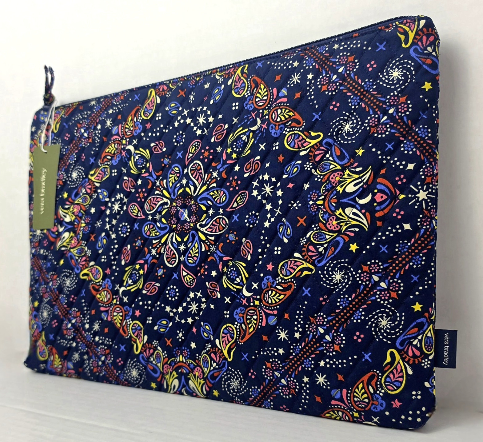 Vera Bradley Laptop Pouch in Premium Cotton Starry Paisley