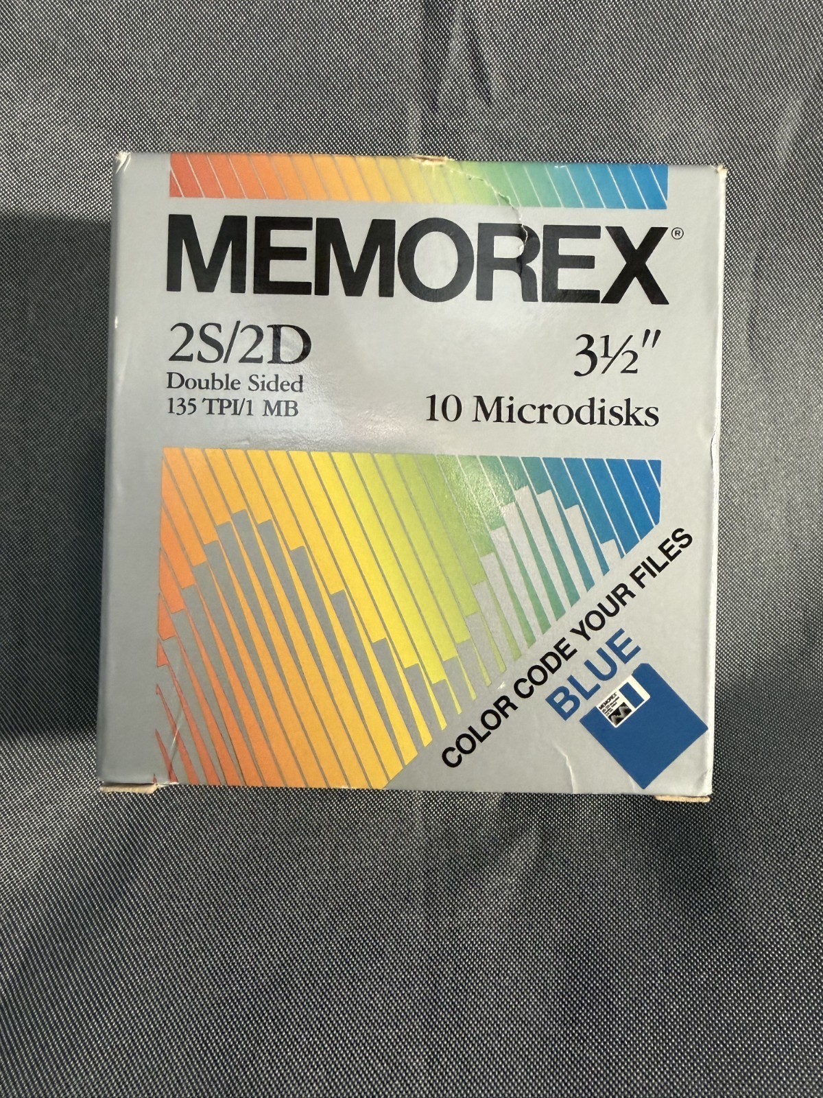 Memorex 2S/2D Double Sided 3.5" Microdisks 135 TPI / 1MB Qty 10 Blue, Open Box
