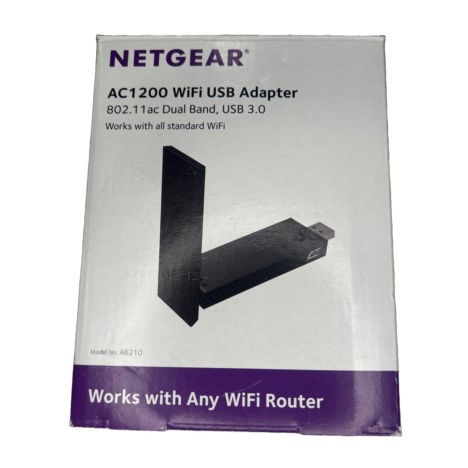 NETGEAR A6210 AC1200 WiFi USB Adapter 802.11ac Dual Band USB 3.0 Untested