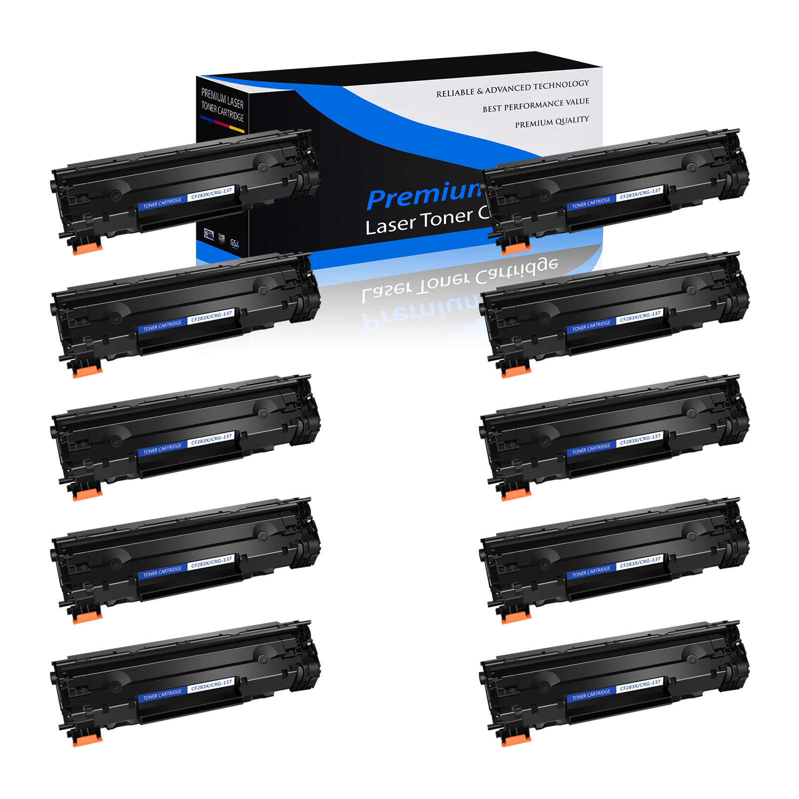 10 PK CRG137 9435B001 BK Toner Cartridge for Canon 137 ImageClass MF212w MF229dw