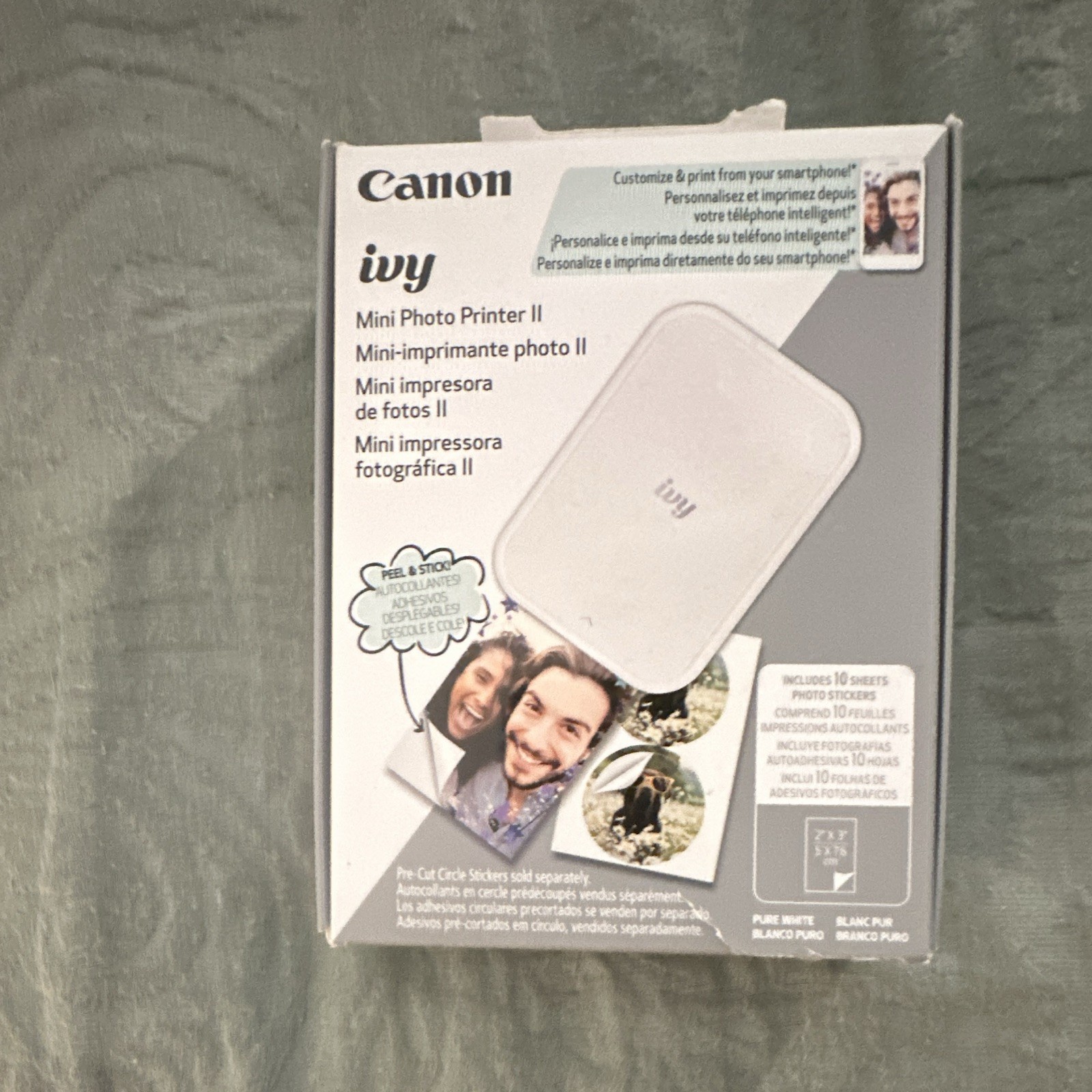Canon Ivy Mini Photo Printer II Portable ZINK Bluetooth Mobile 2x3 Color