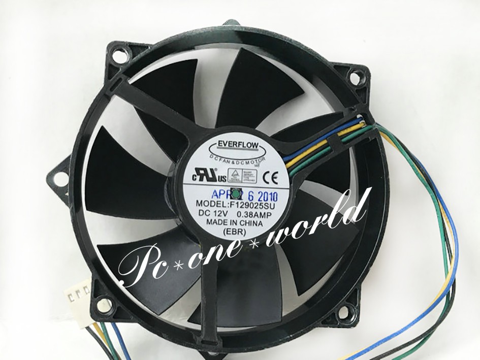 EVERFLOW F129025SU 90*90*25mm PWM 12V 0.38A 4Pin B125 CPU Round Cooling Fan