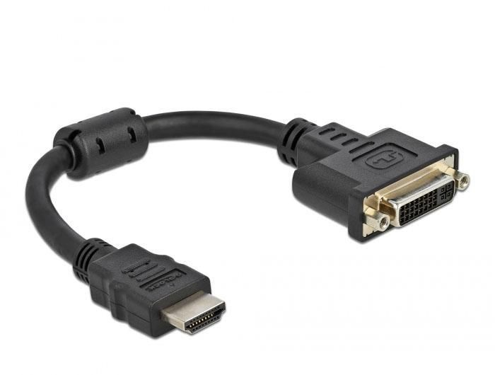 Delock 65206 Adapter HDMI Male to DVI 24+5 Female 4K 30Hz 20cm - Black ~E~