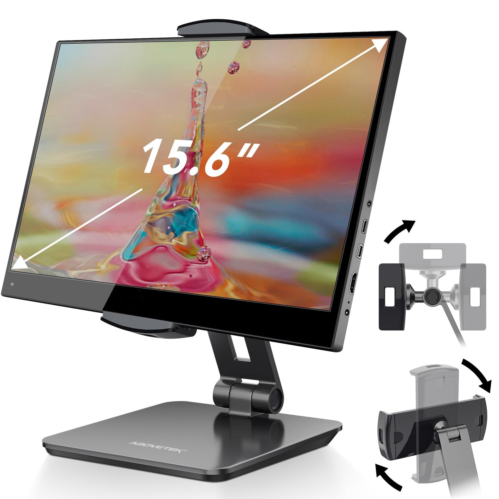 AboveTEK Business Kiosk Aluminum Tablet iPad Stand, 360° Swivel Tablet & Phon...