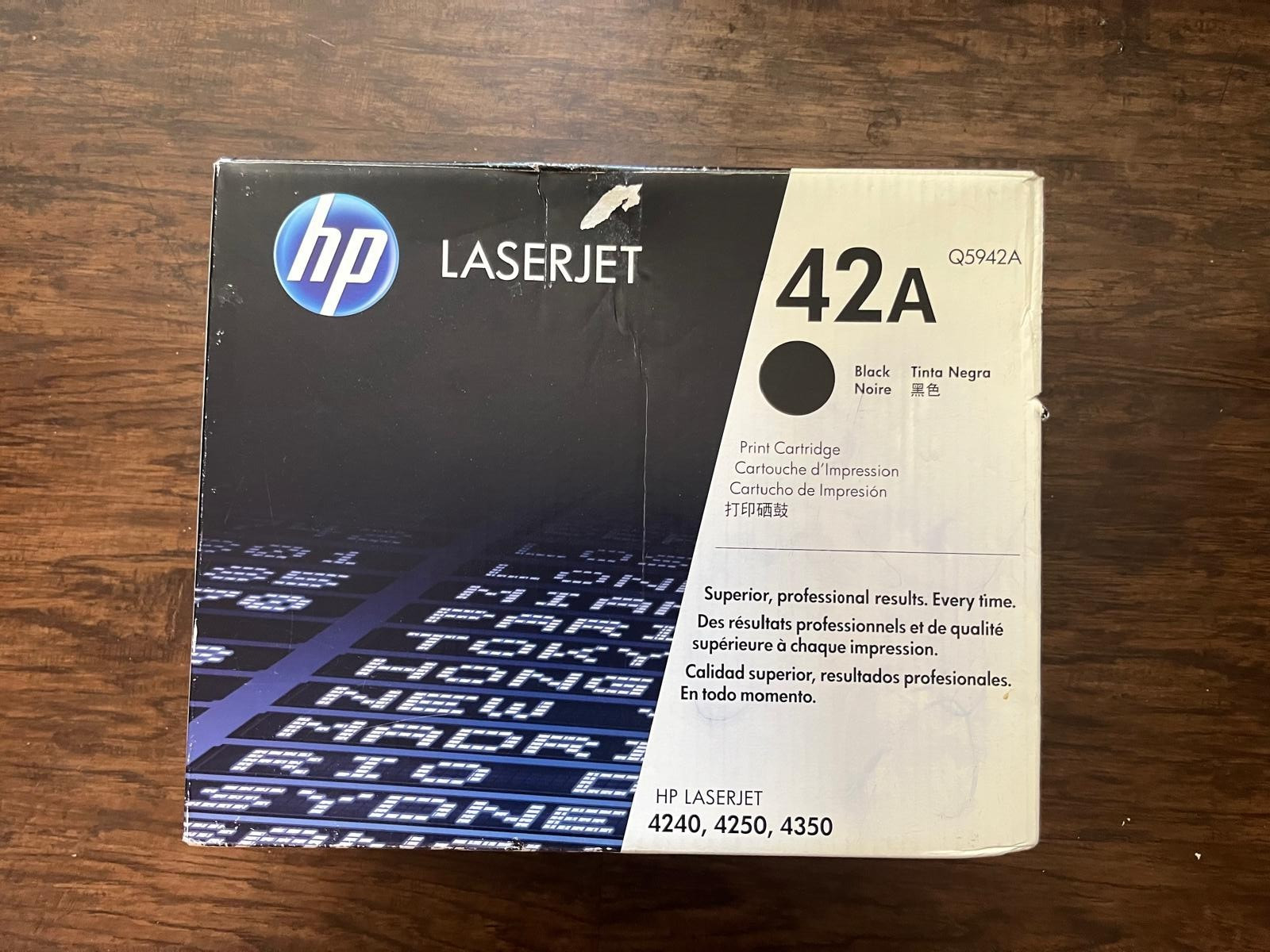HP 42A Black Toner Cartridge Works for Laserjet 4240, 4250, 4350 Series(Q5942A)