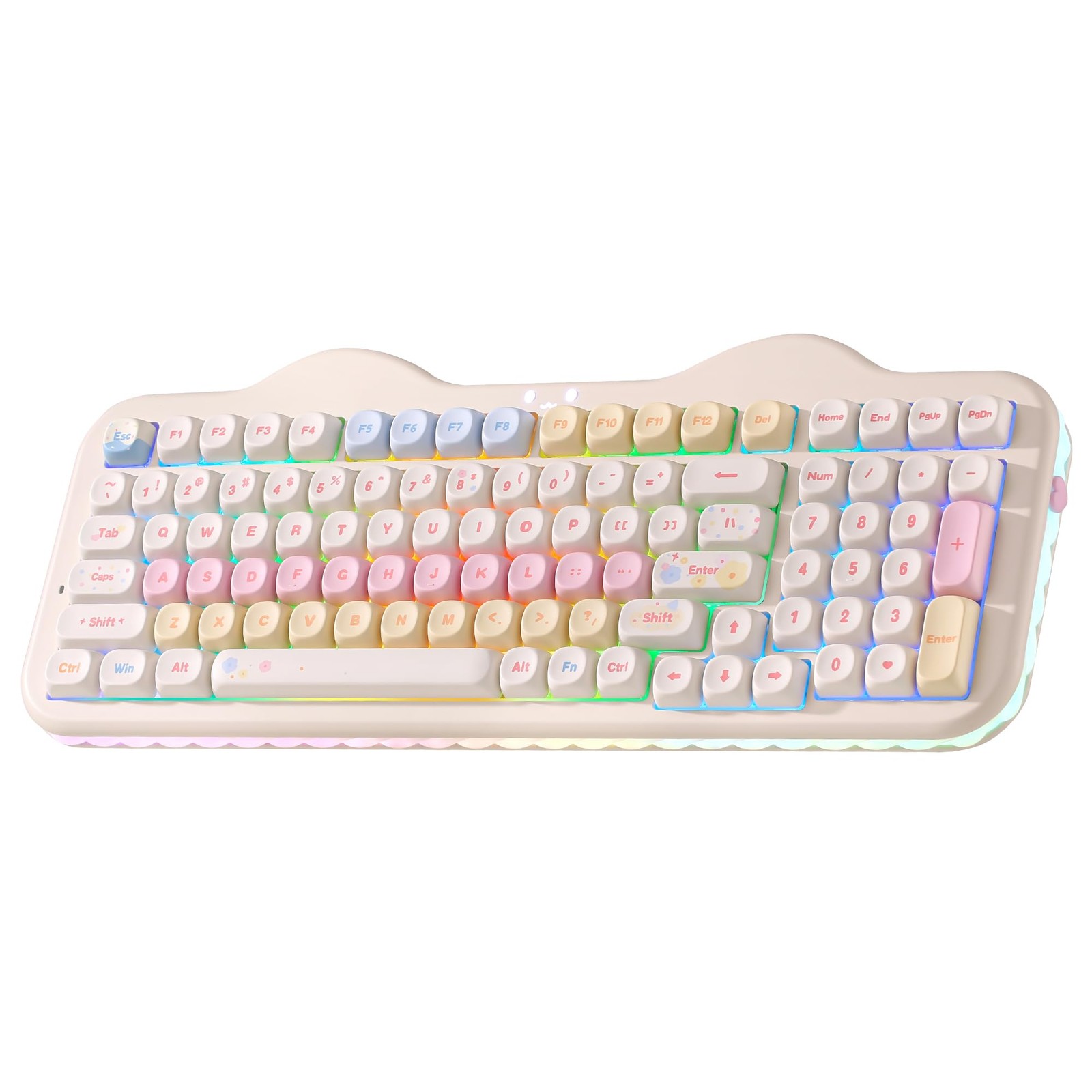 YUNZII C98 Cute Cake Wireless Mechanical Keyboard (Beige, Candy Switch)