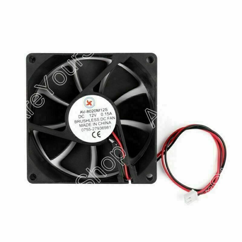 DC Brushless Cooling PC Computer Fan 12V 8020s 80x80x20mm 0.15A 2 Pin Wire UE