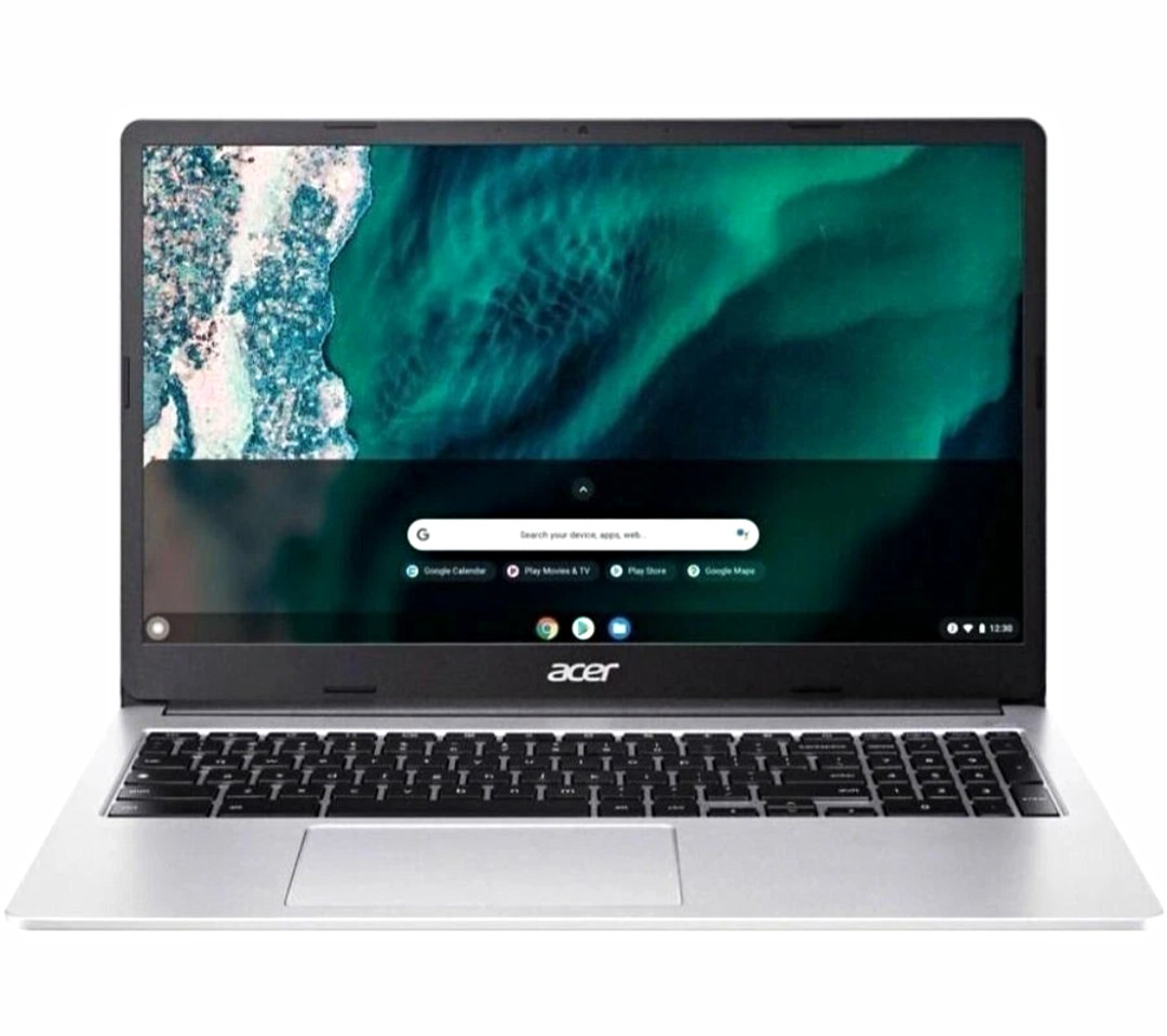 Acer Chromebook 15.6" Intel Celeron Chrome OS Silver Webcam USB-C USB 3.0