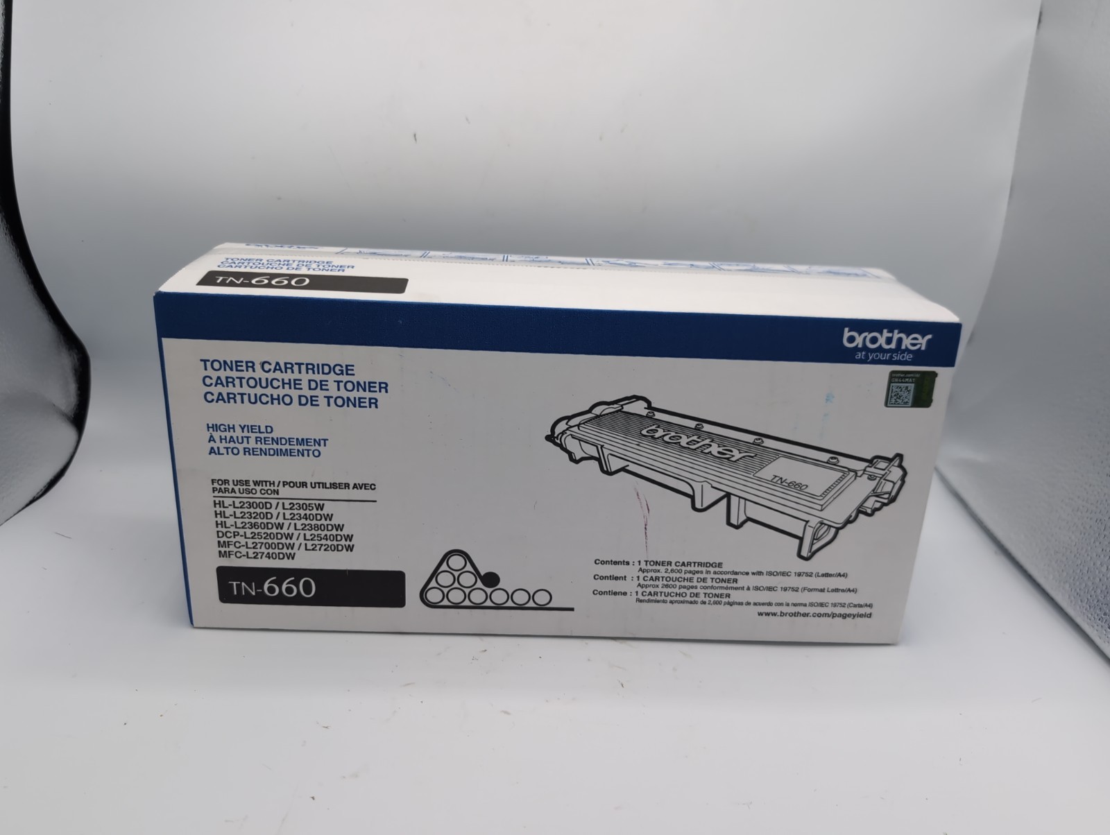 Brother TN-660 TN660 Genuine High Yield Black Toner Cartridge - NEW