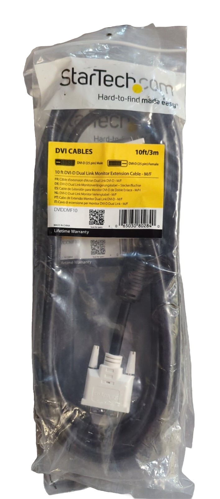 DVI-D Dual Link Monitor Extension Cable Male/Female StarTech 10FT (3m) DVIDDMF10