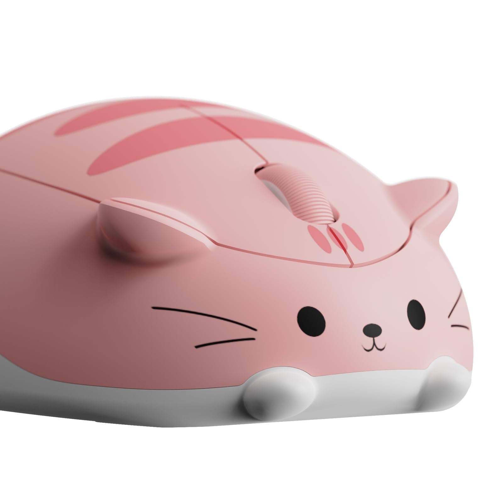 Cat Theme Wireless Gaming Mouse Pink, Tri-Mode Mouse BT3.0/BT5.0/2.4G, Cute Opti