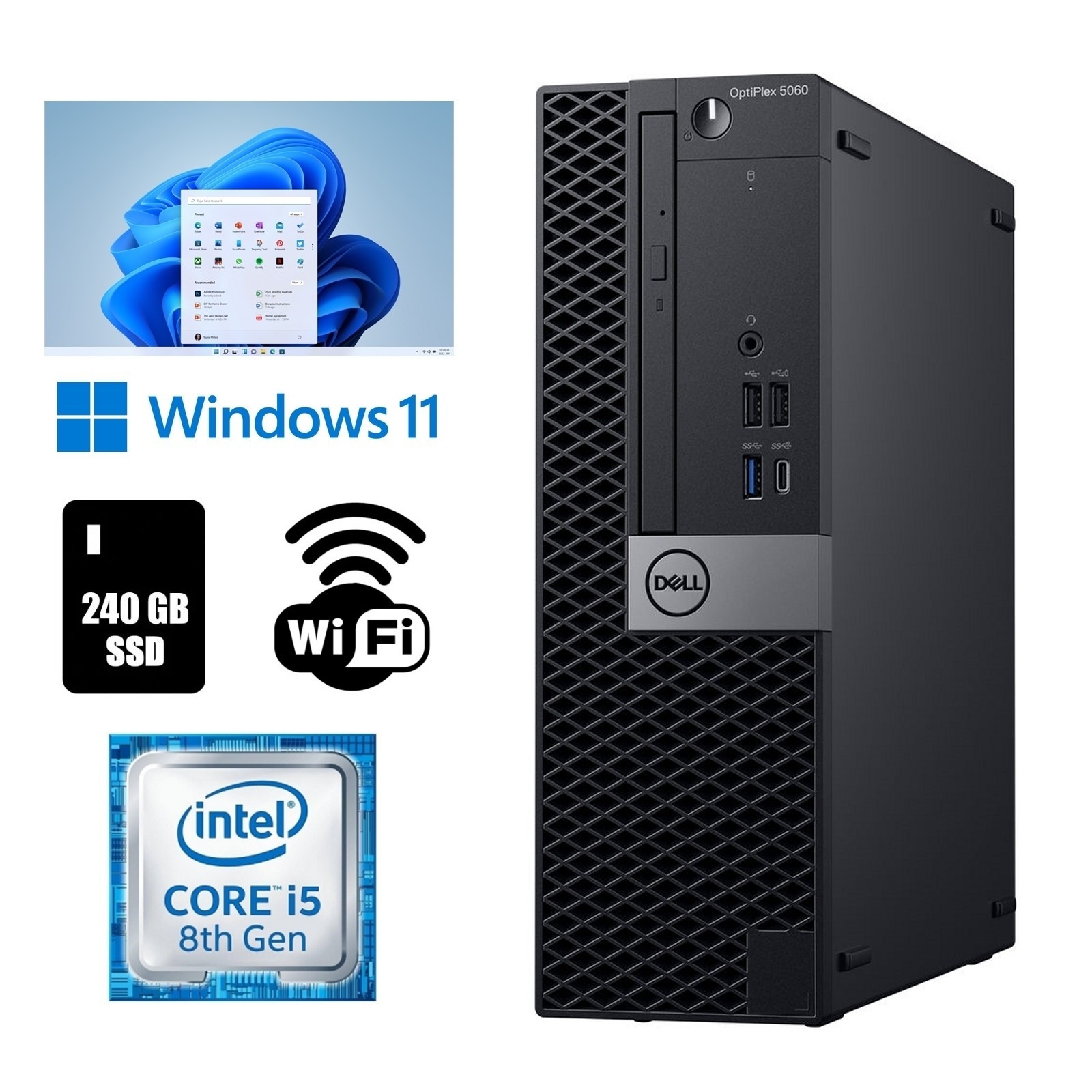 Dell OptiPlex 5060 SFF Desktop PC Core i5 8th Gen 16GB RAM 240GB SSD Windows 11