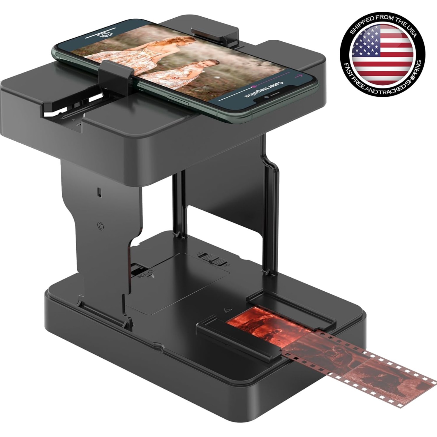 Ultra-Portable 35mm Slide & Negative Scanner with Smartphone App - Charcoal Gray