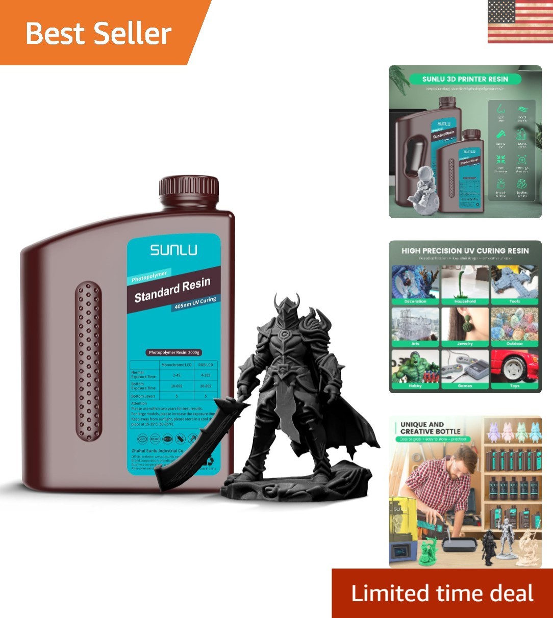 Stable & Easy-to-Use 2KG 405nm 3D Printer Resin - Perfect for Creative Projects