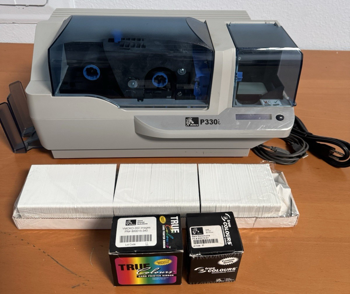 Zebra P330I ID Card Thermal Printer Starter's Bundle