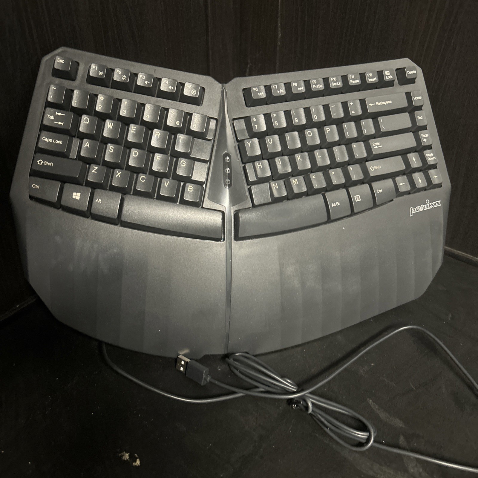 Perixx PERIBOARD-413B Wired Mini Membrane Ergonomic Keyboard with Wrist Support