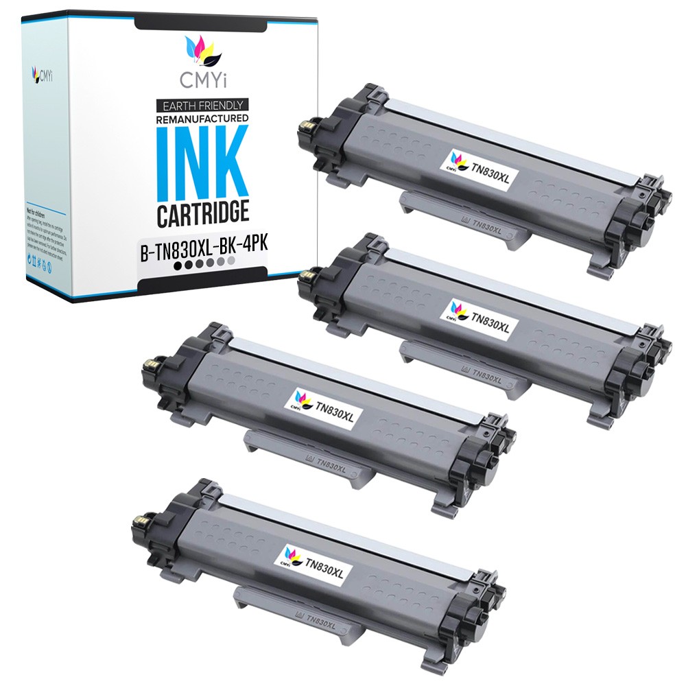 4-Pack Compatible CMYi TN830XL Black Toner Cartridge fits Brother MFC-L2760DW