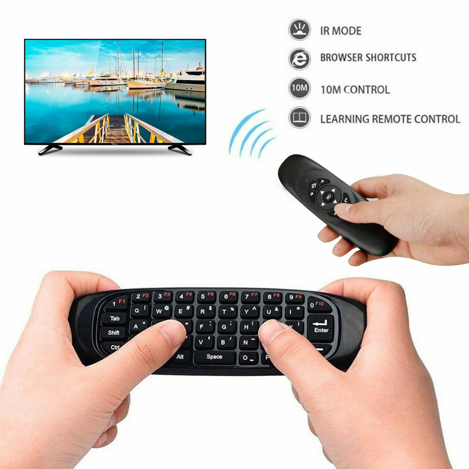 Mini 2.4G Remote Control Wireless Keyboard Air Mouse Android For PC BOX TV