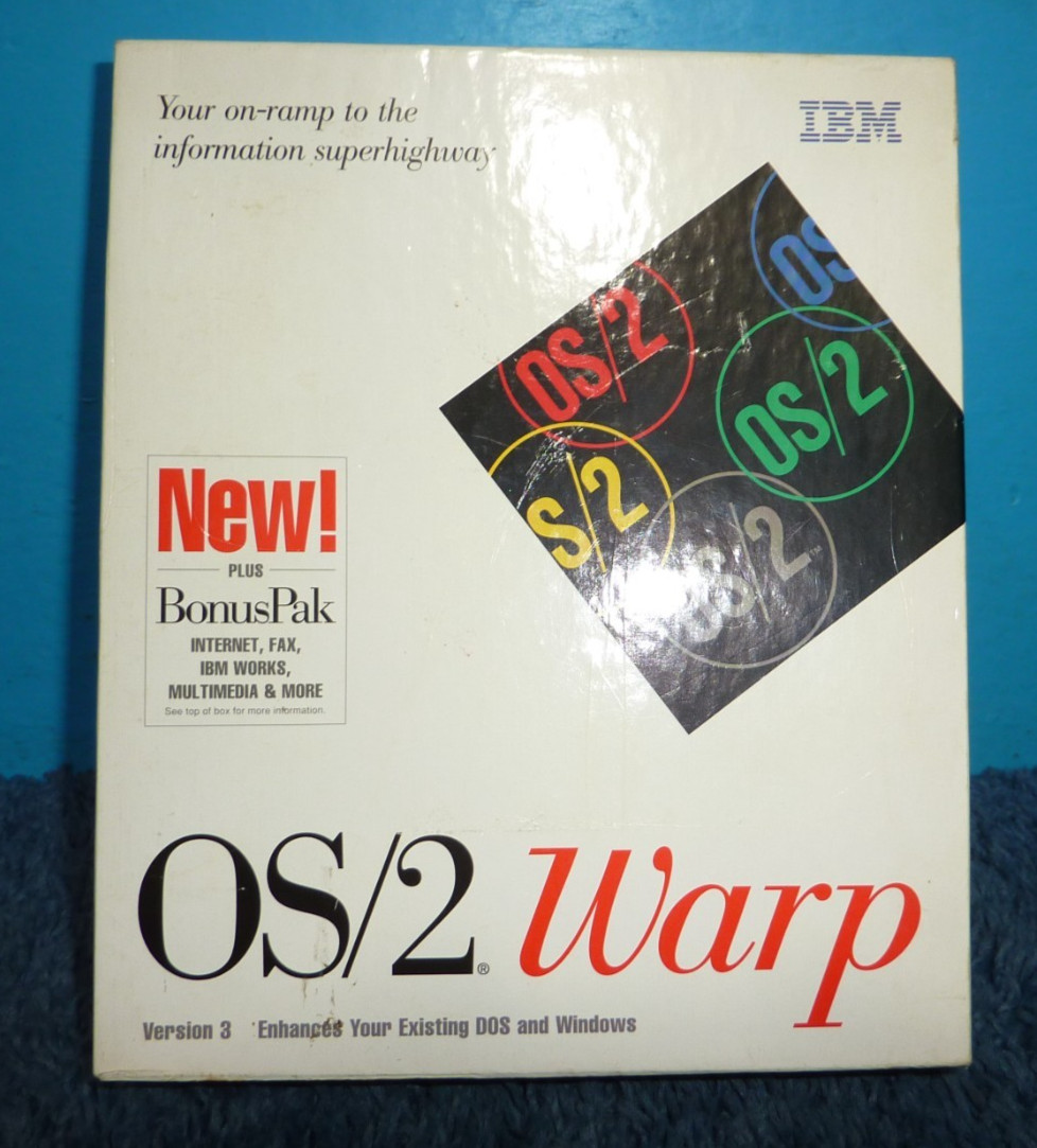 IBM OS/2 Warp Version 3 DOS/Windows w/BonusPak Retail Software Box Set