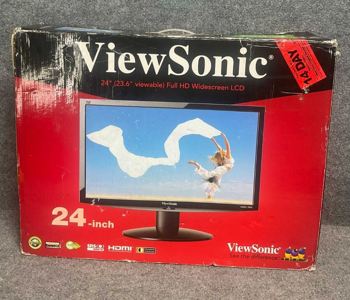 ViewSonic VX2433WM 24" LCD Monitor HDMI Full HD 1080p Used 16844
