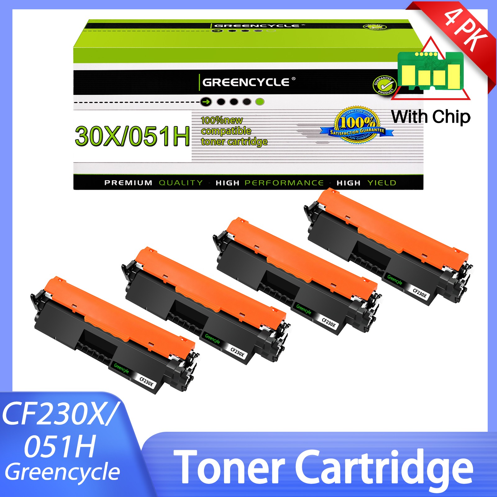 4 Pack - CRG051H Toner Cartridge for Canon 051H imageCLASS MF260 MF263dn MF264dw