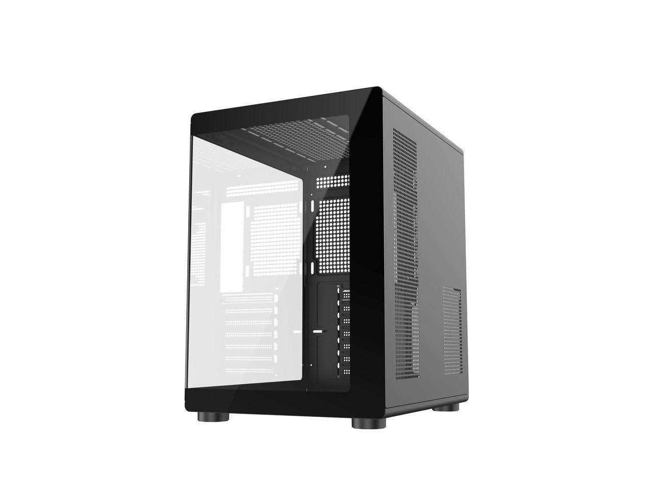 DIY-V8-ATX Black USB3.0/ Type C Tempered Glass ATX Gaming Computer Case w/ DIYPC