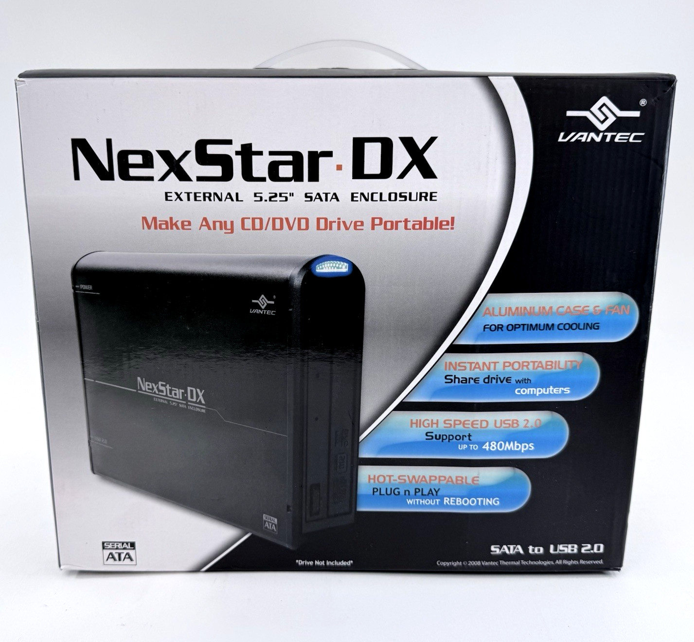 Vantec NexStar DX NST-530S2 External 5.25" USB 2.0 SATA Enclosure - New/Open Box