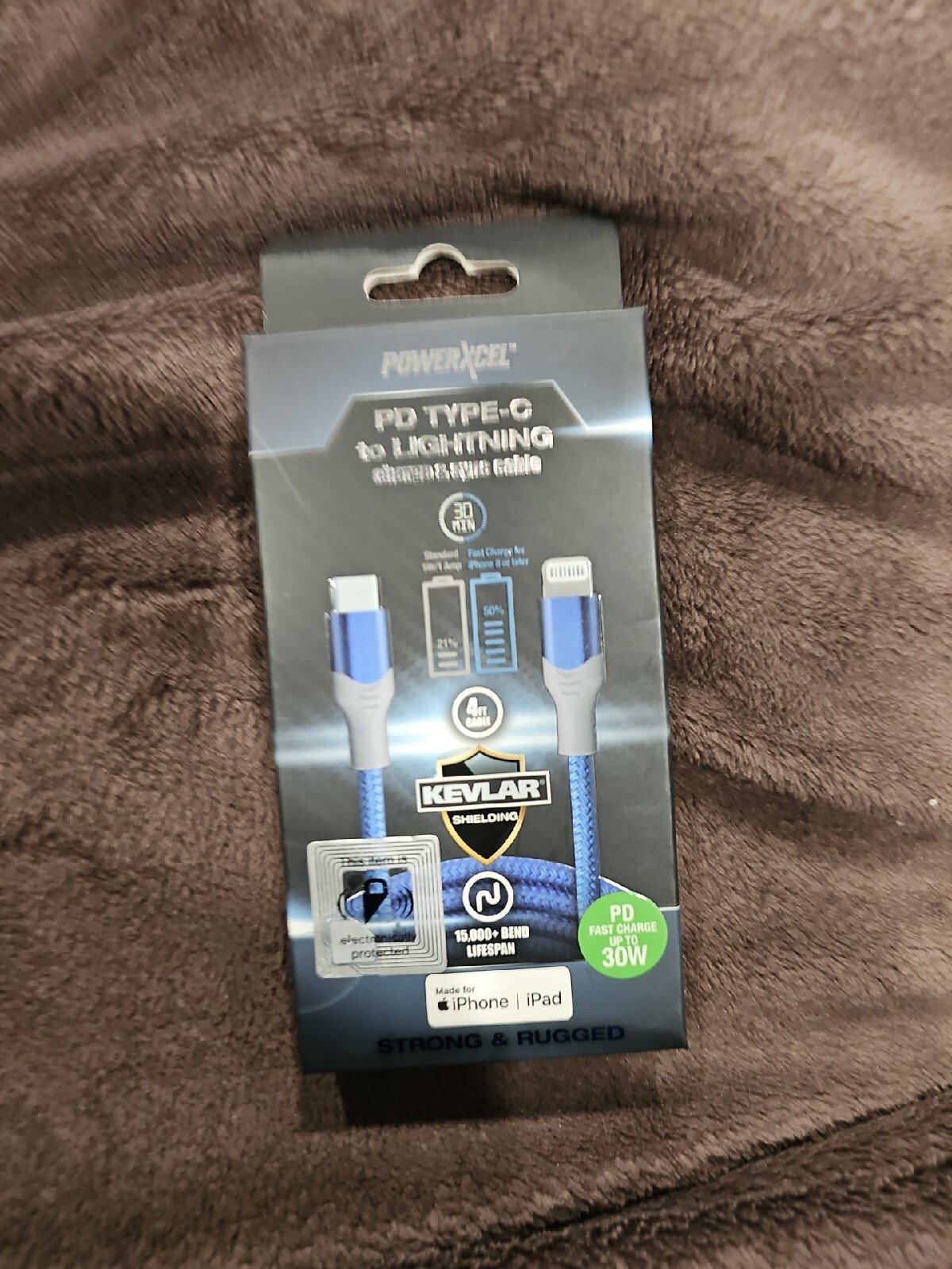 NEW Powerxcel Type C  Lightning charge/sync 4Ft cable Fast Charging IPhone/ Ipad