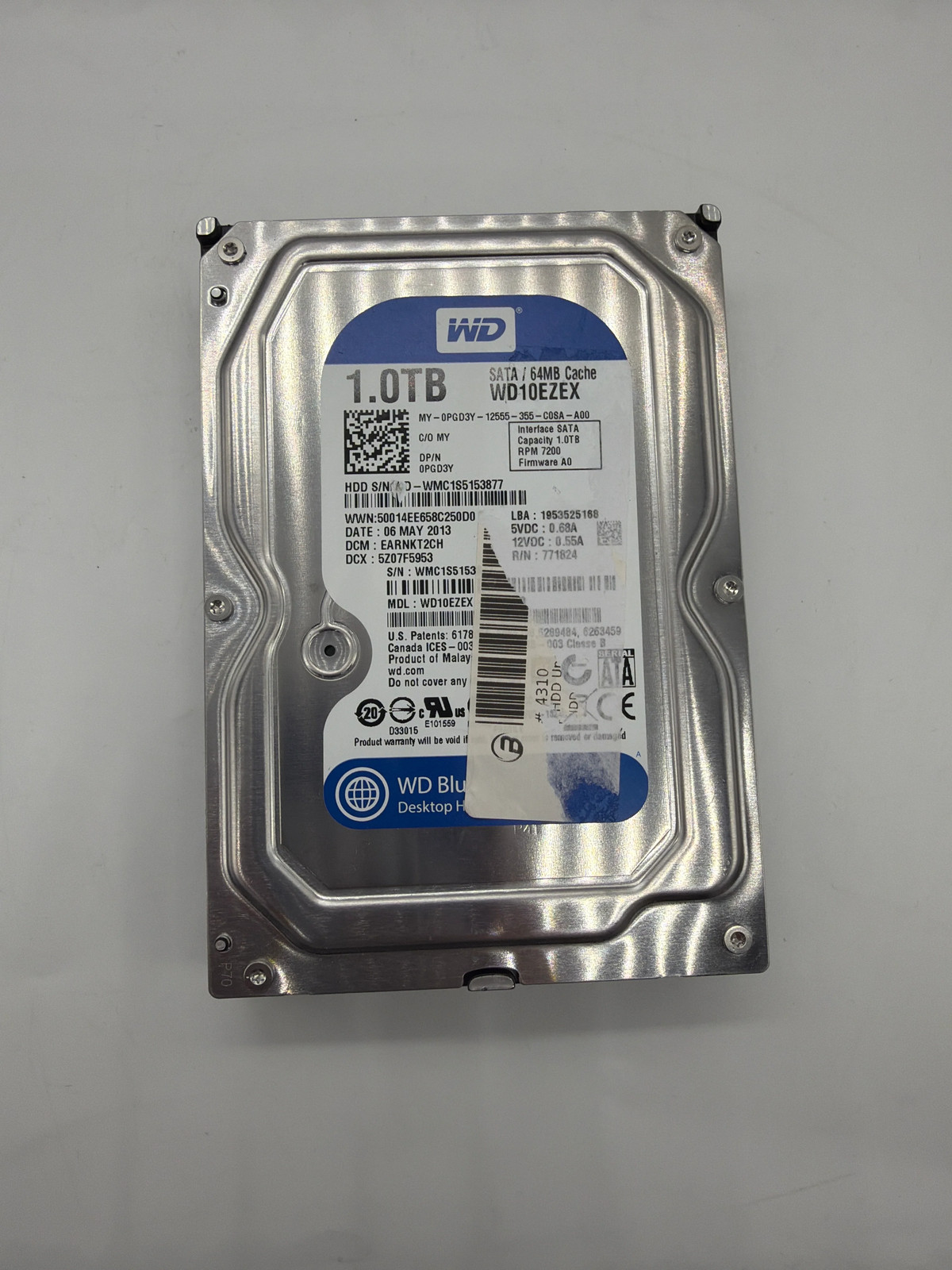 Lot of 2 WD Blue 1TB Desktop Hard Drives – WD10EZEX – Tested & Working