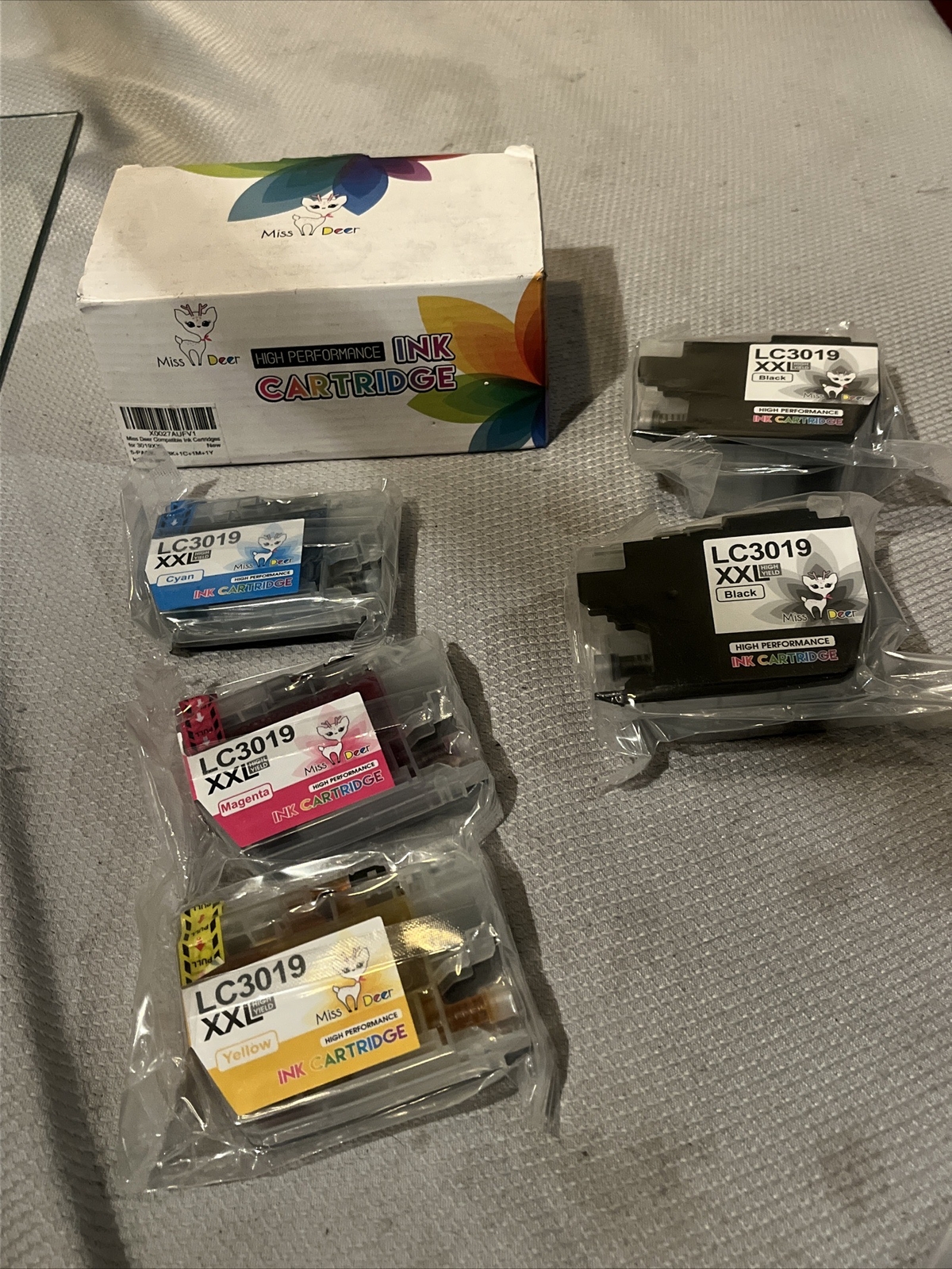 Miss Deer High Performance Ink Cartridge-5 Cartridges LC3019 XXL Exp:2021 New