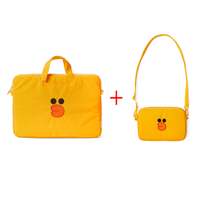 LINE FRIENDS Sally Nylon Edition 3-Way Laptop Pouch 13-Inch Mini Pocket 2P Set