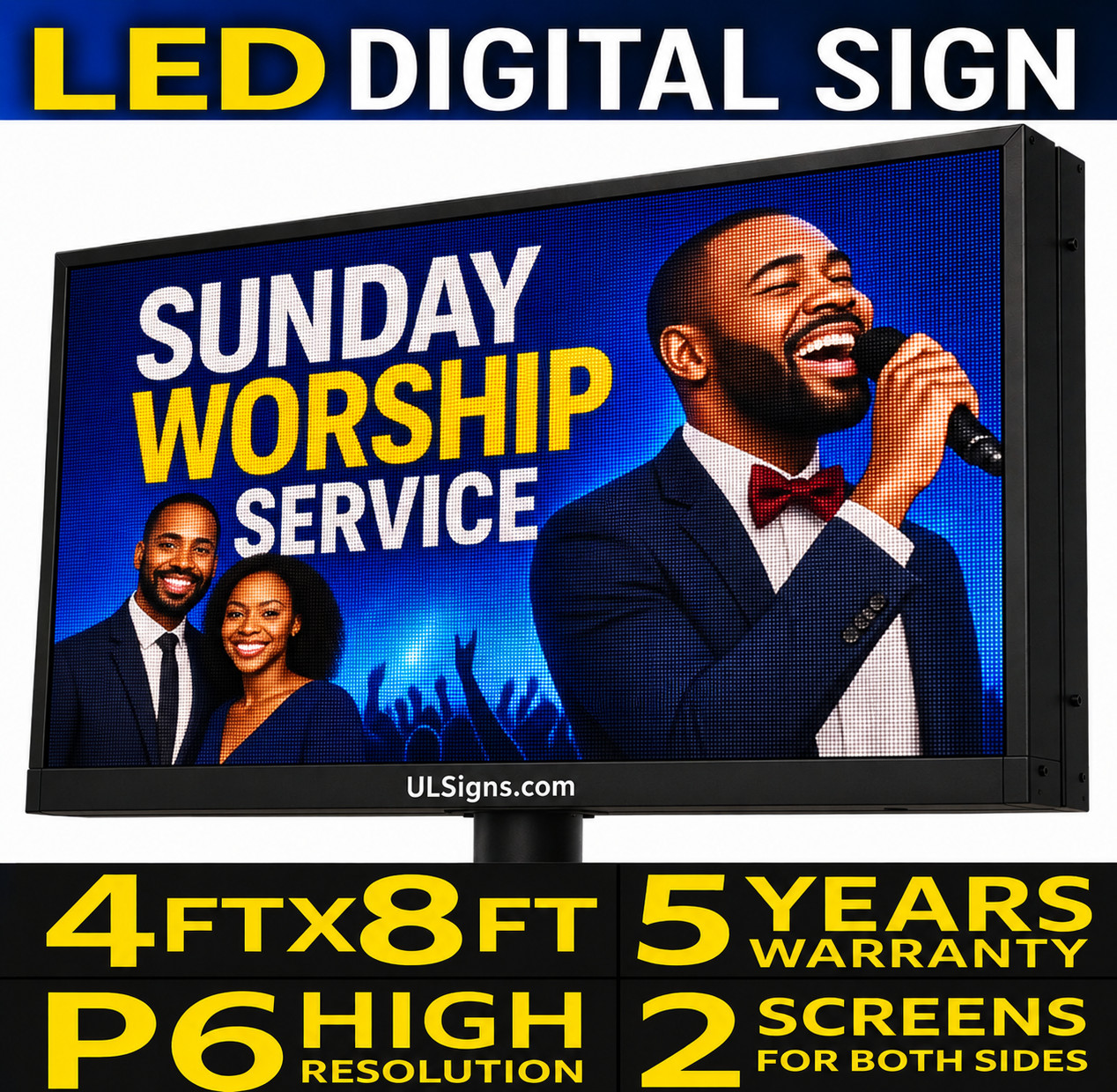 P6 HD LED Billboard 4x8 FT Double-Sided Outdoor Digital Advertising Sign Display