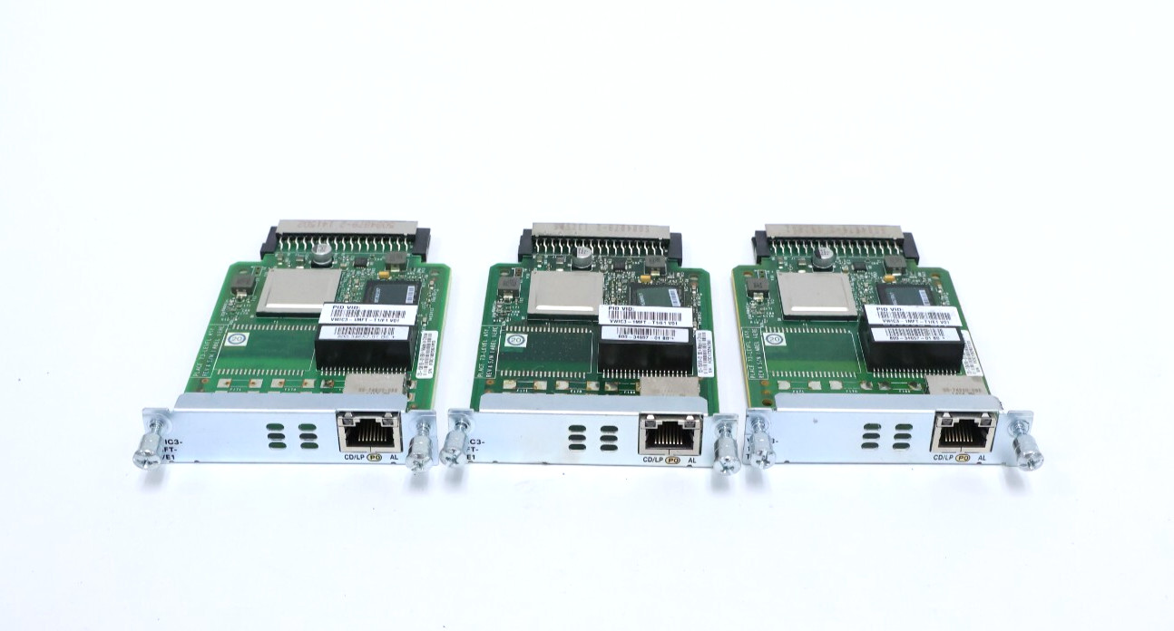 Lot Of 3 Cisco 800-34657-01 1-Port 3rd Gen Multiflex Trunk Voice/WAN 73-13419-01
