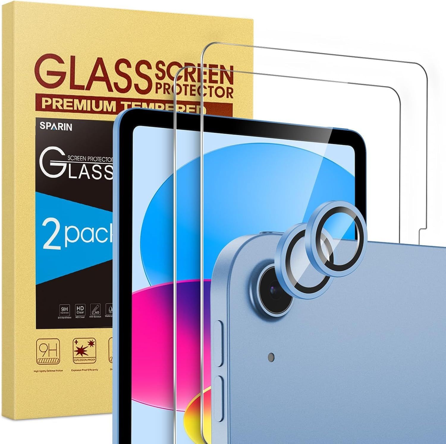2+2 Pack Tempered Glass Screen Protector for iPad 11th/10th Gen, Anti-Scratch