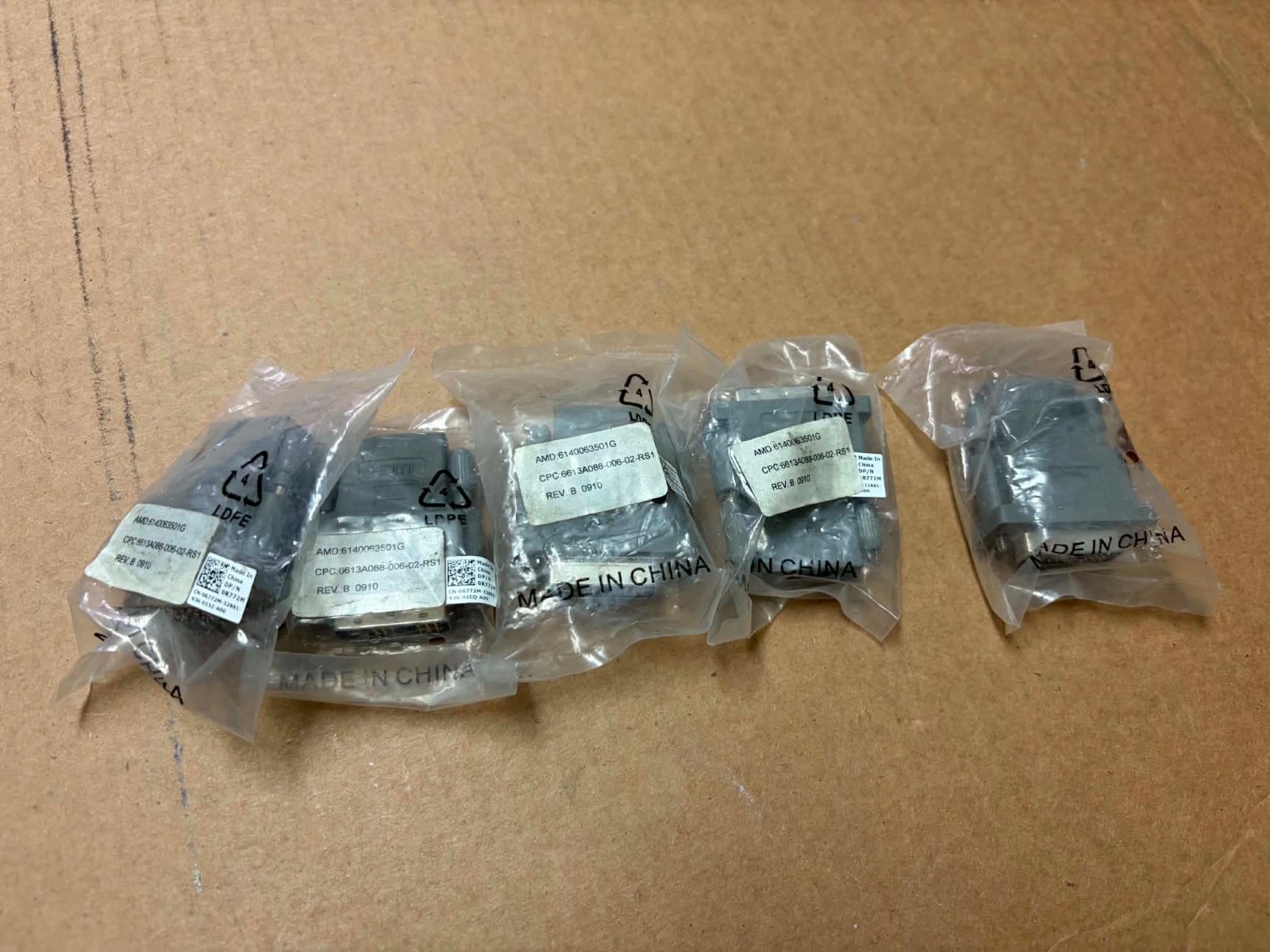 Lot of 5 New OEM Dell DVI-D Output to HDMI Input Video Adapter Replacement R772M