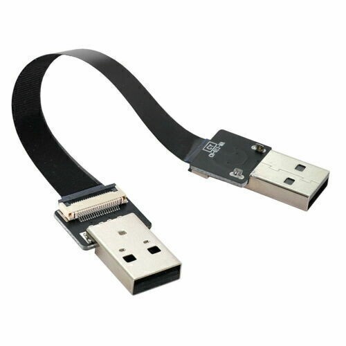 Xiwai USB 2.0 Type-A Male to Type-A Male Data Flat Slim FPC Cable for FPV Disk