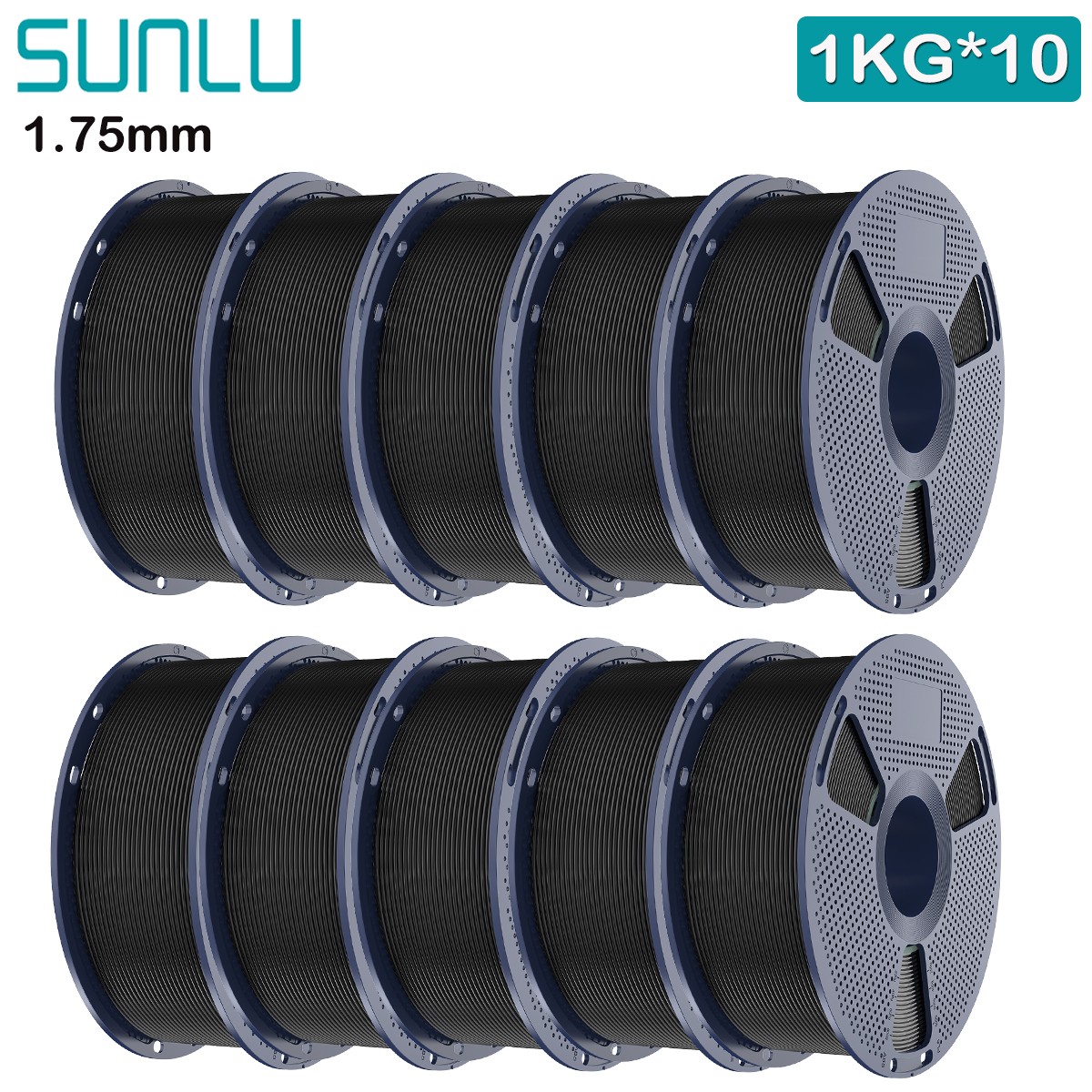 SUNLU 10KG PETG 3D Printer Filament 1.75mm PETG 1KG/ROLL +/-0.02mm Multicolor