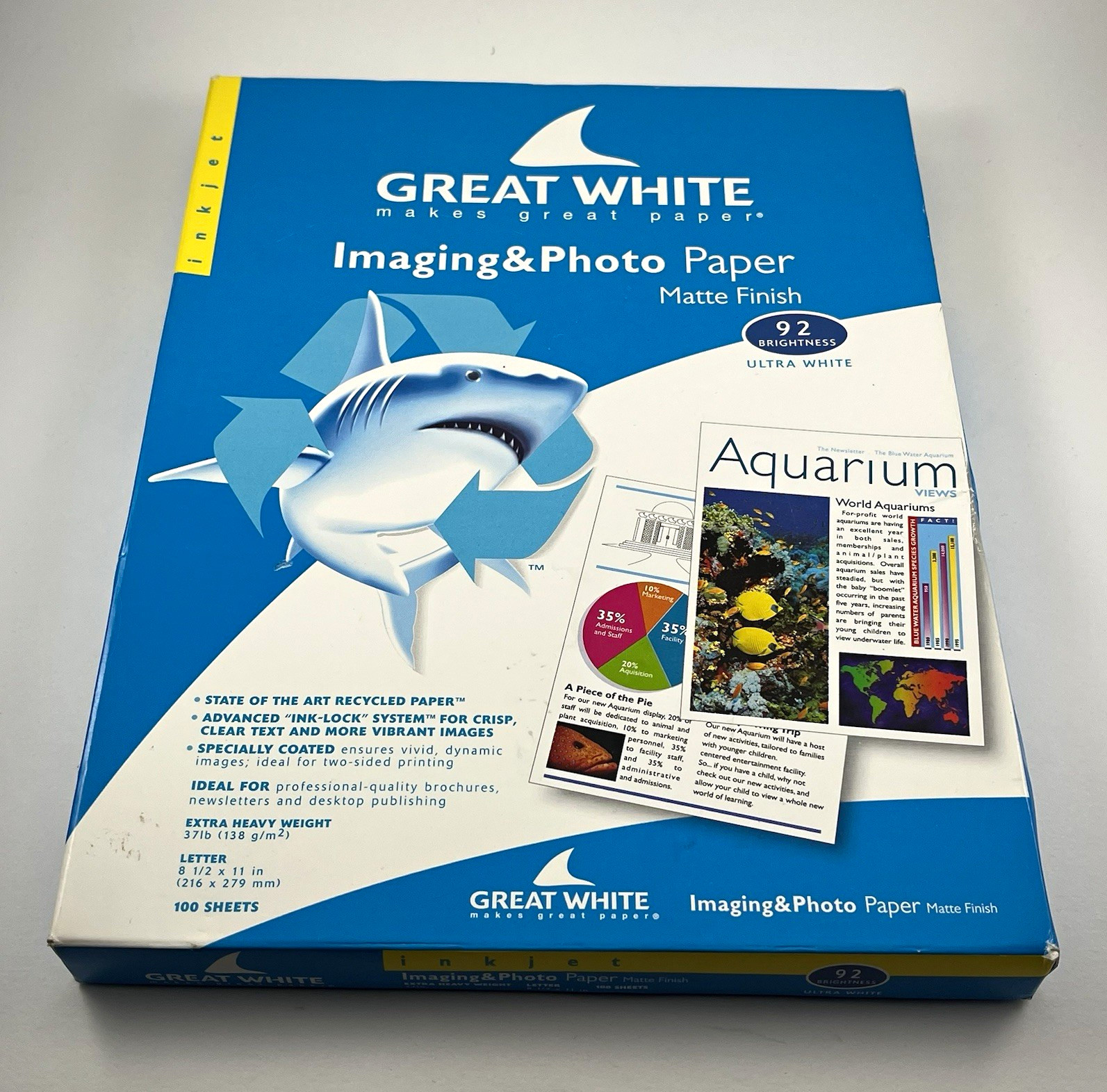 Great White Matte Photo Paper Letter 8.5x11 100 Sheets 138 g/m² Inkjet 86010