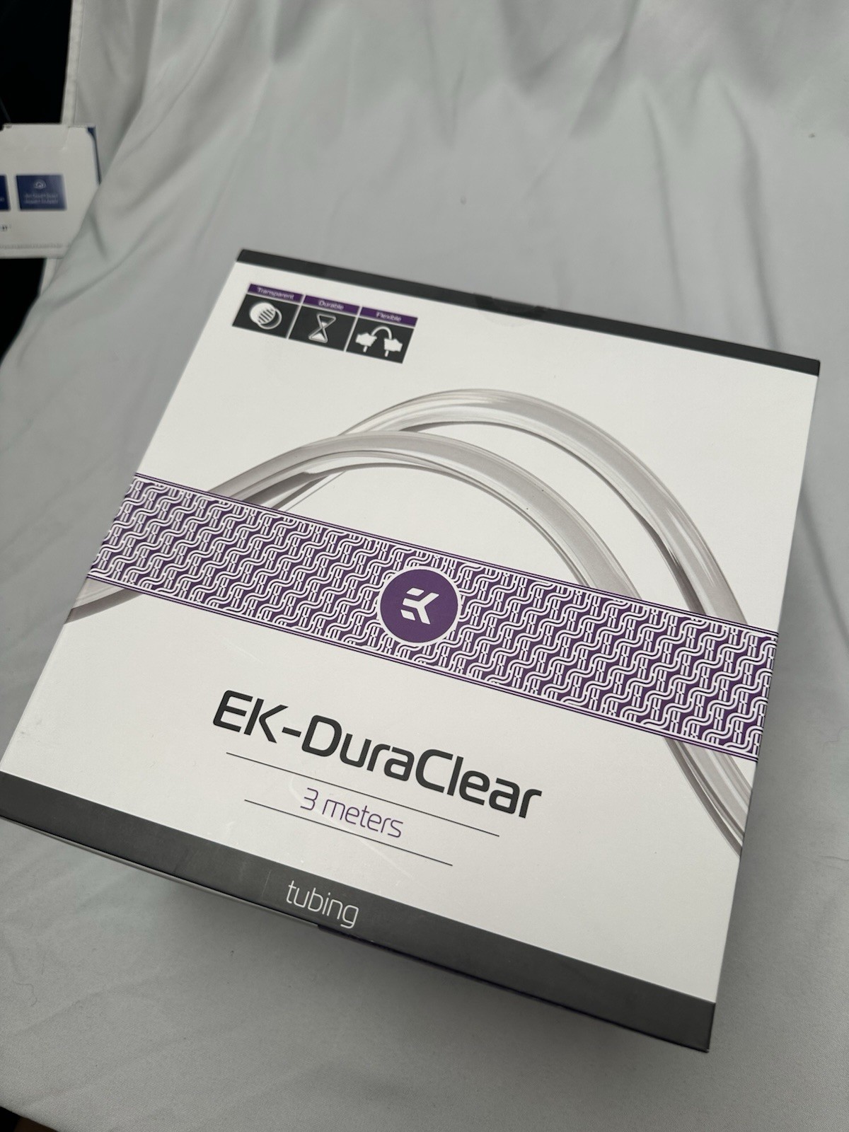 EKWB EK-DuraClear Soft Tubing, 10/13mm (3/8" ID, 1/2" OD), 3 Meter, Clear