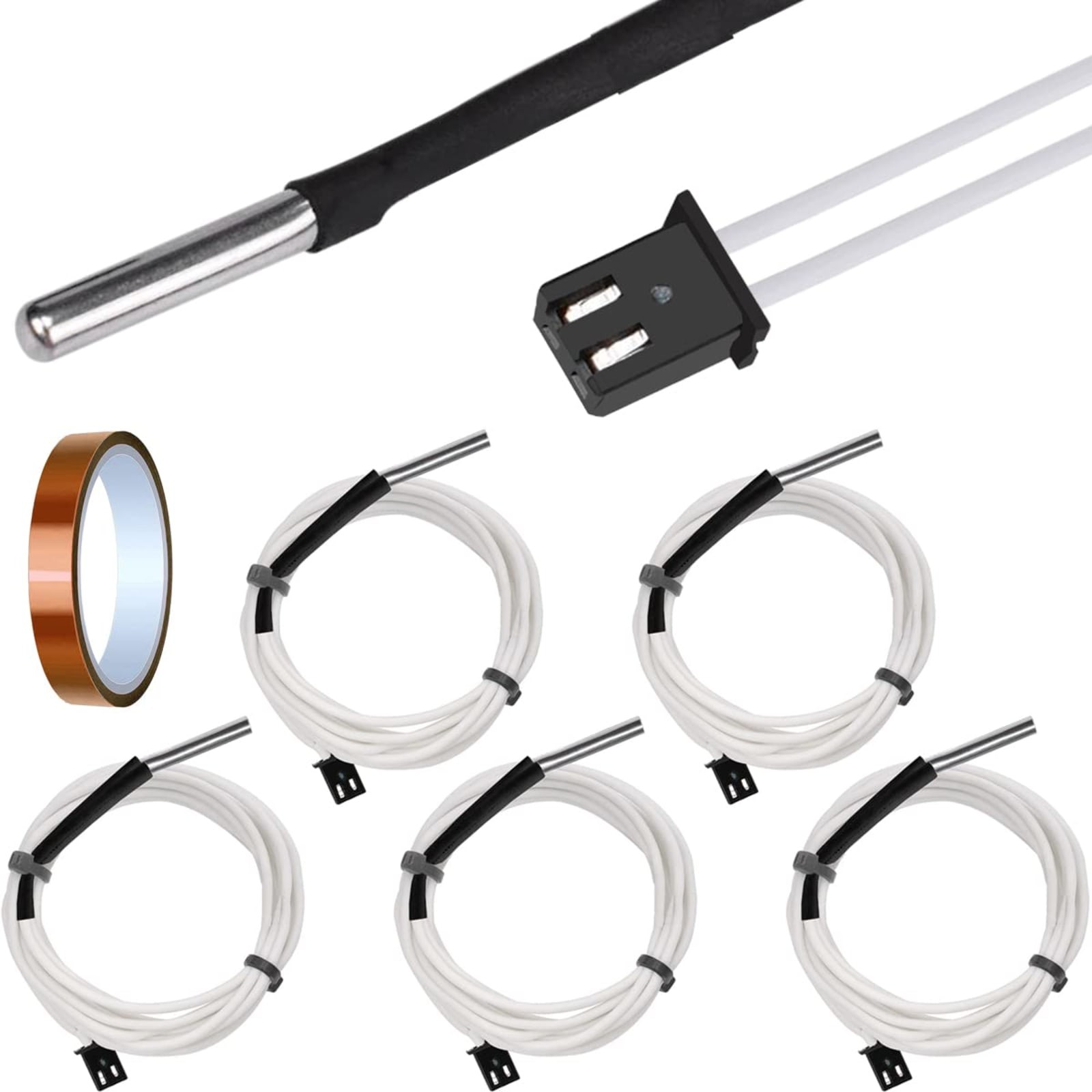 5pcs NTC 100K 3D Printer Thermistors for E3D V6 Hotend 1m PTFE Cable B3950