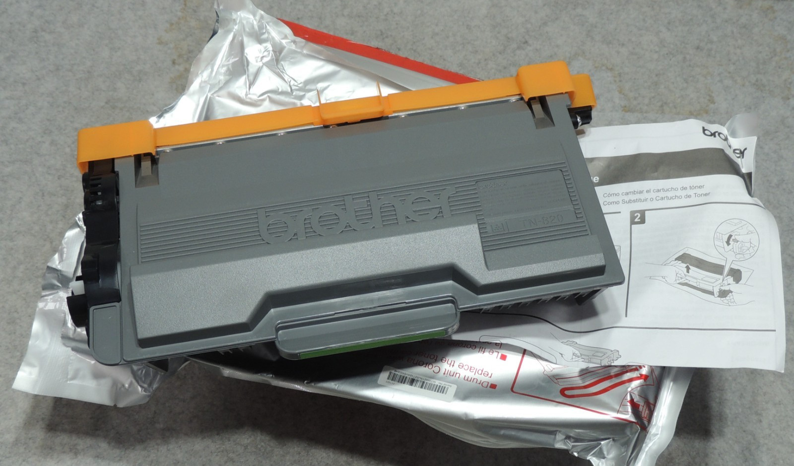 OEM Brother TN820 Black Toner Cartridge Genuine Unsealed Bag Open Box Unused