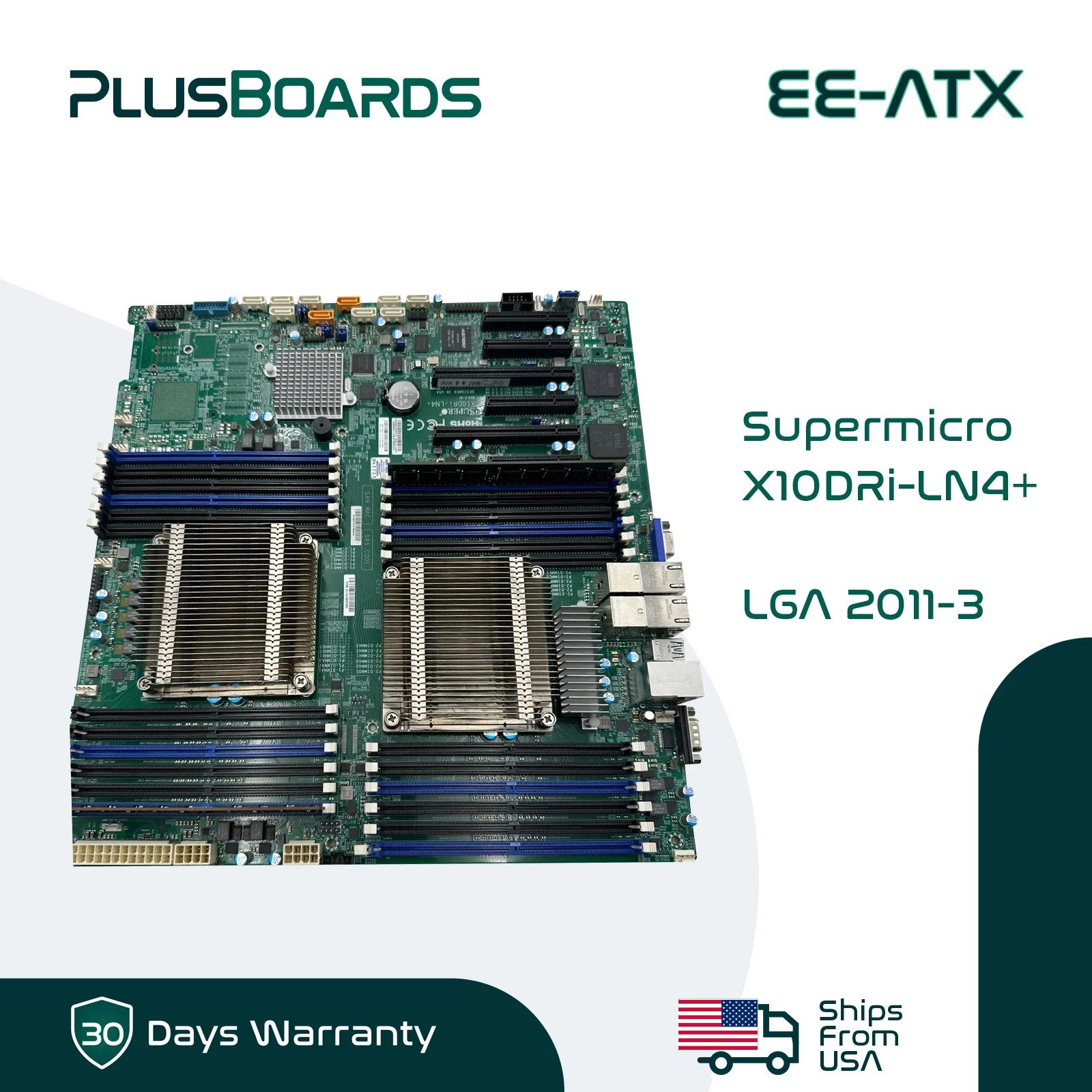 Supermicro X10DRI-LN4+ Dual LGA 2011-3 EE-ATX Server Motherboard w/ 2x Heatsink