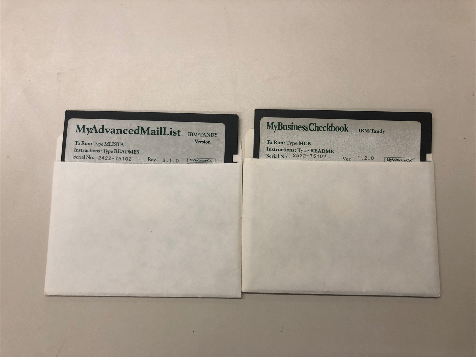 VINTAGE MY BUSINESS CHECKBOOK MY ADVANCED MAIL LIST 5.25 FLOPPY DISKS - PREOWNED